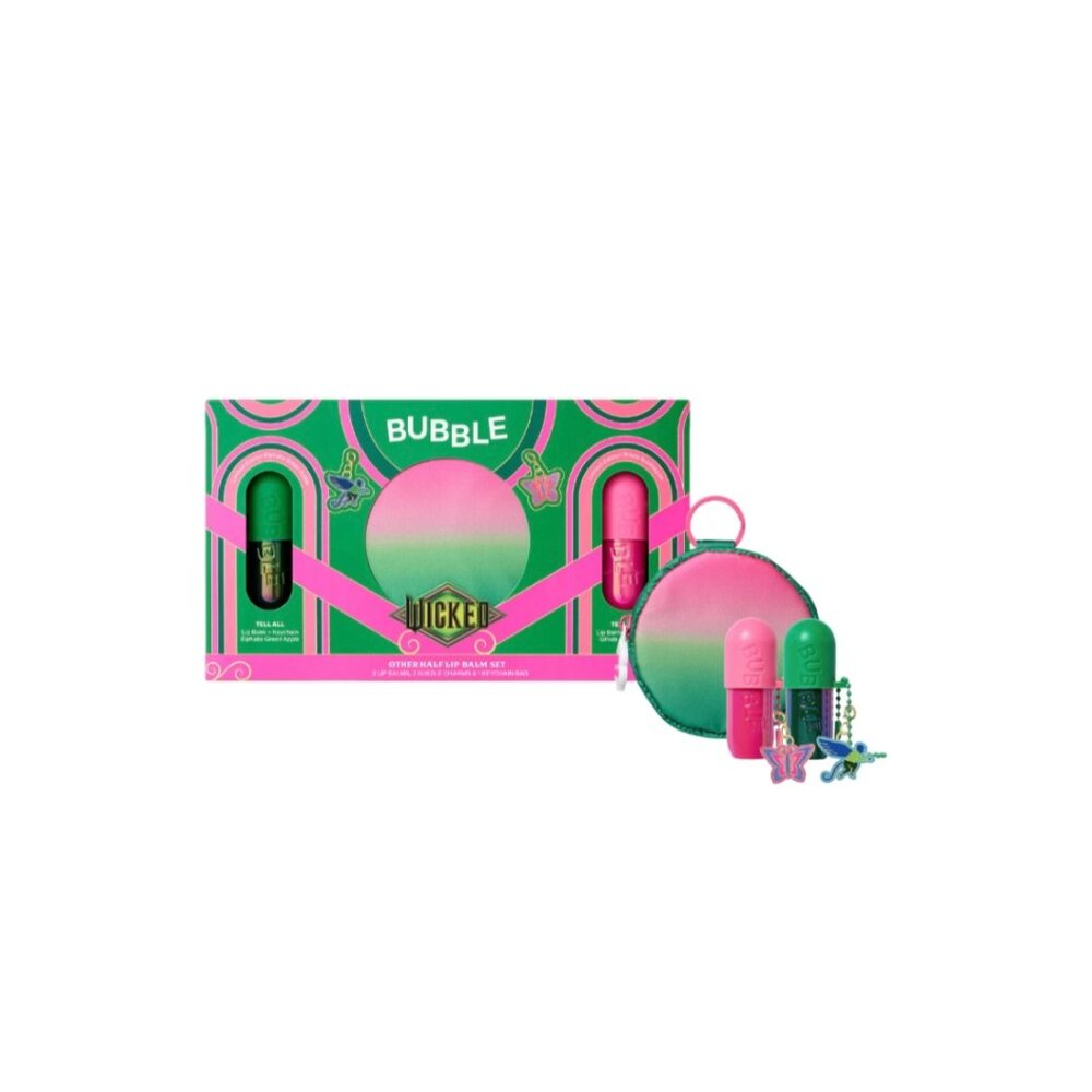 Bubble x Wicked Other Half Lip Balm Set New Boxed Gift Charms Keychains Tell All